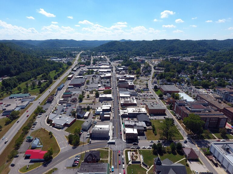 View of the city from above