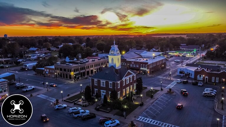 Drone photo of city