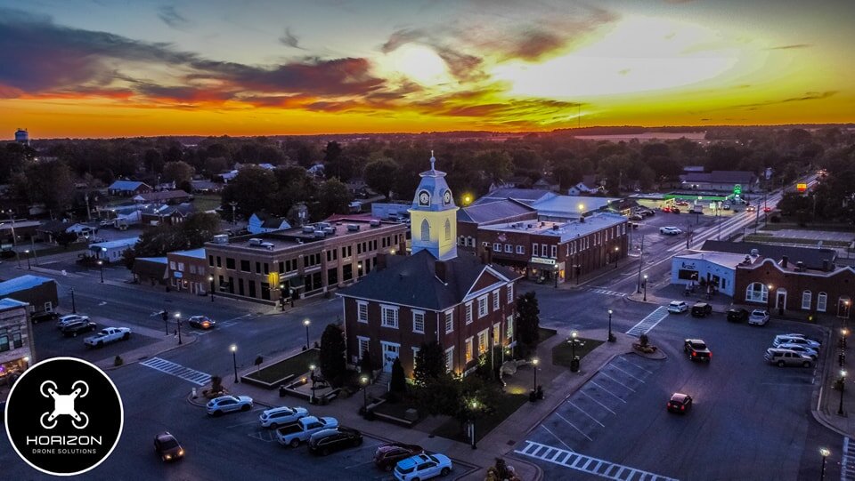 Drone photo of city